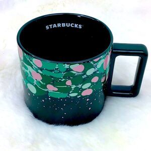 Starbucks Holiday 2022 Venetian Forest Marble Forest Green Ceramic Mug